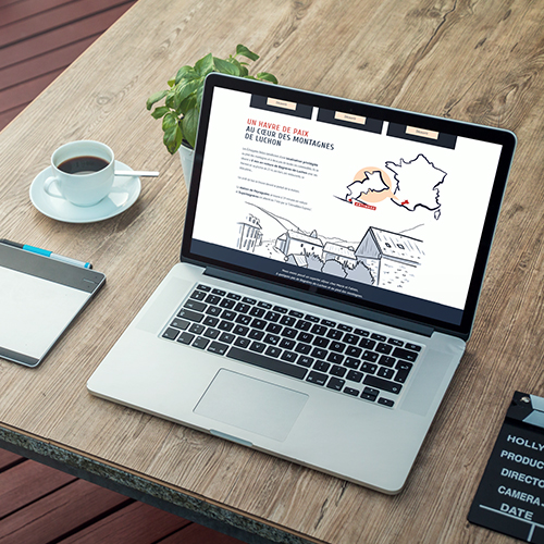 webdesign et illustration pour mettre en lumière des chambres d'hôtes dans les montagnes