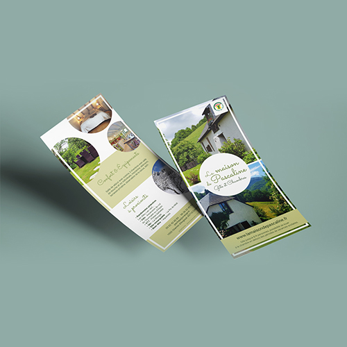 flyer promotionnel pour un gîte dans les Pyrénées 